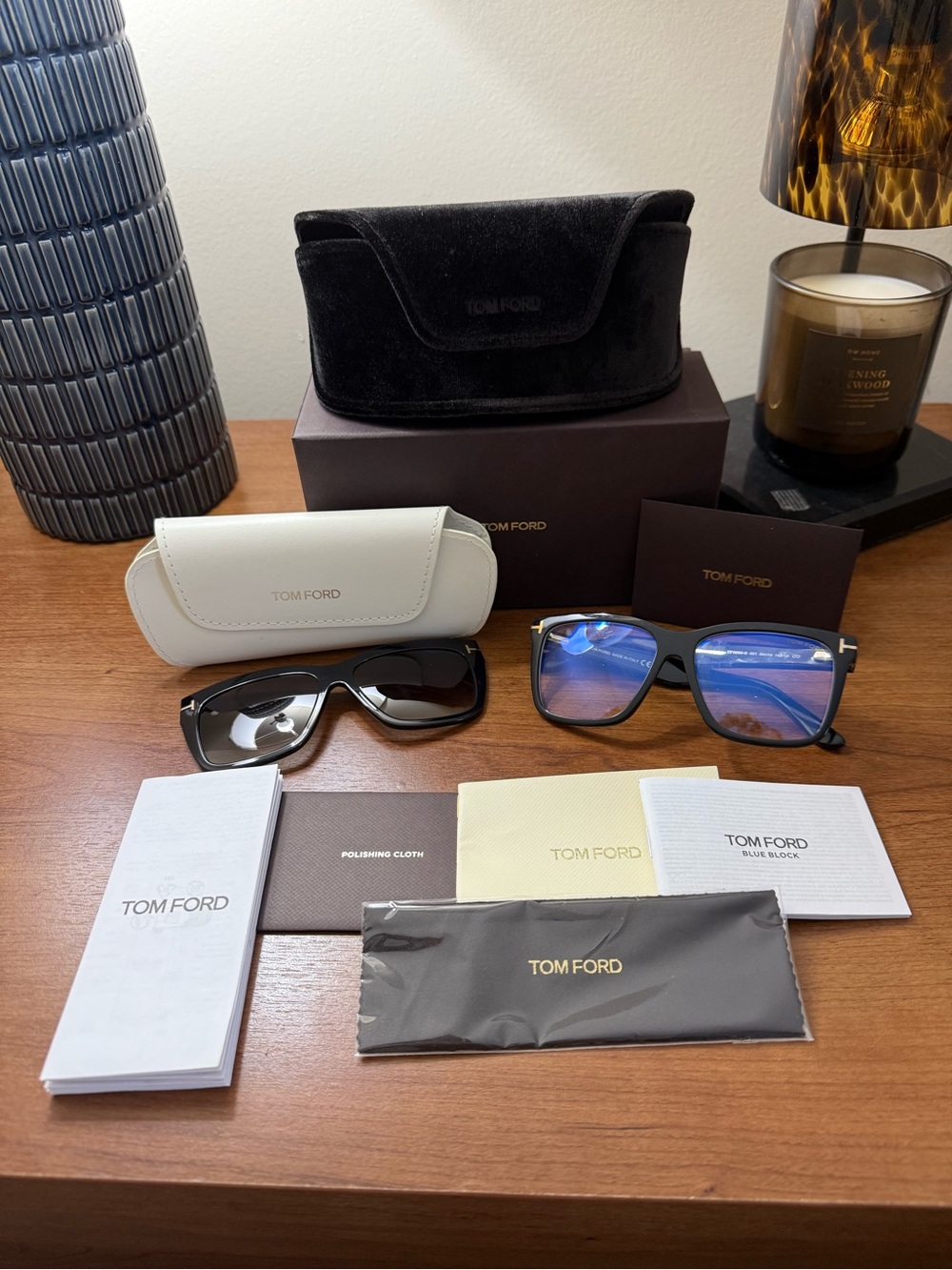 Tom Ford blue light glasses with magnetic shades